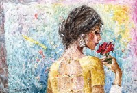 Moazzam Ali, Flower & Flower Series , 30 x 42 Inch, Watercolor on Paper, Figurative Painting, AC-MOZ-139
